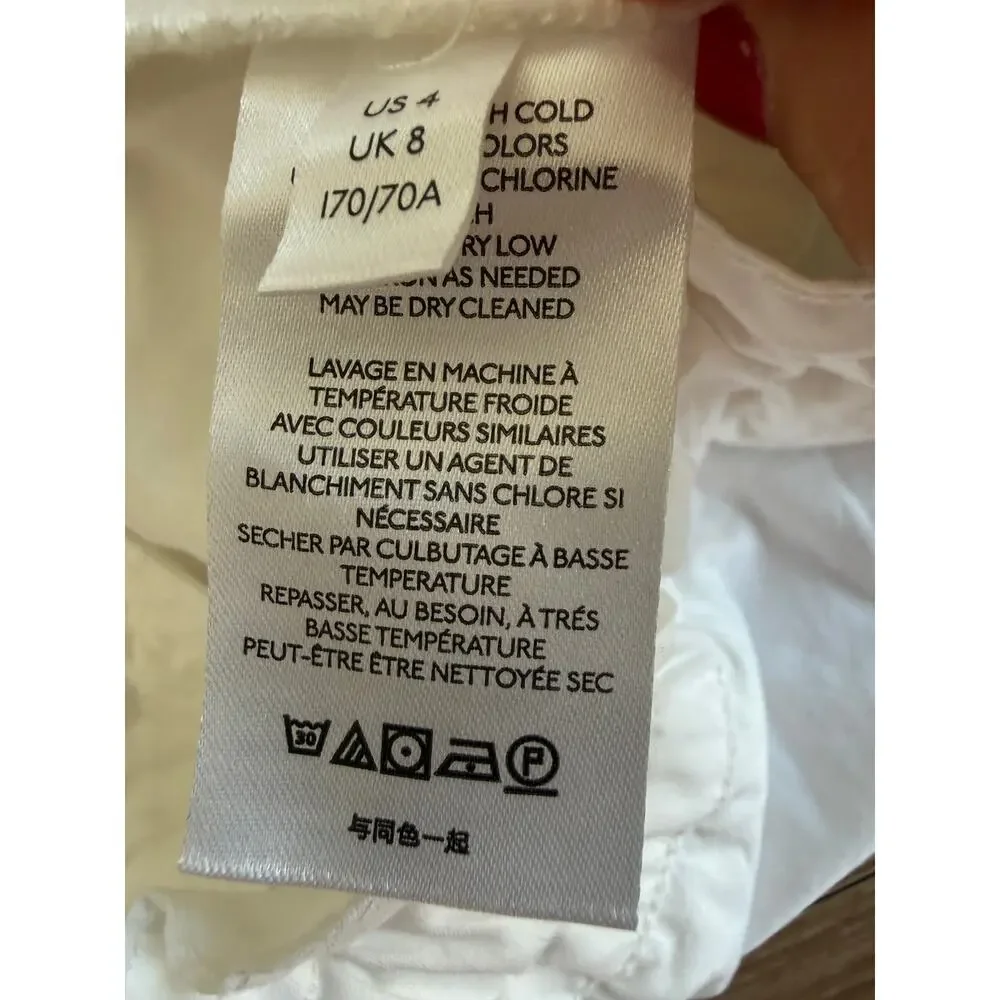 Anthropologie White Cargo Utility Mini Skirt Women Size 4 Cotton